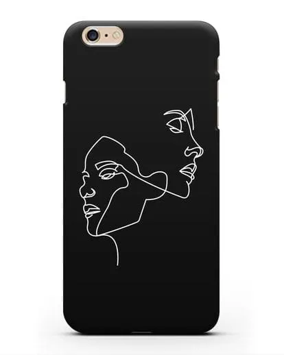 Чехол с рисунком одной линией Девушки силиконовый для iPhone 6 Plus