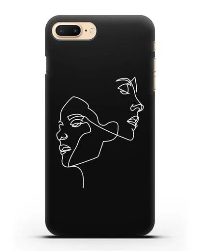 Чехол с рисунком одной линией Девушки силиконовый для iPhone 8 Plus