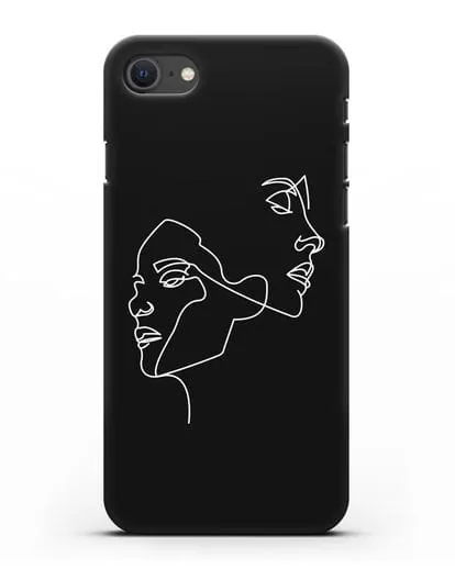Чехол с рисунком одной линией Девушки силиконовый для iPhone SE 2020