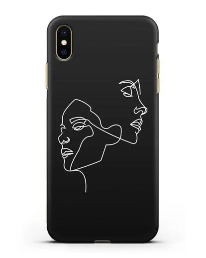 Чехол с рисунком одной линией Девушки силиконовый для iPhone XS Max