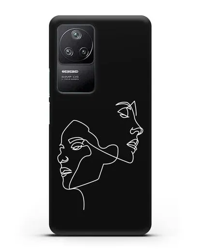 Чехол с рисунком одной линией Девушки силиконовый для Xiaomi Poco F4