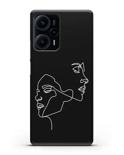 Чехол с рисунком одной линией Девушки силиконовый для Xiaomi Poco F5