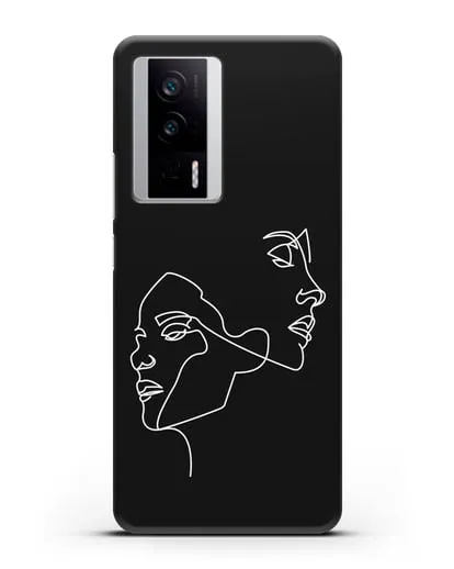 Чехол с рисунком одной линией Девушки силиконовый для Xiaomi Poco F5 Pro