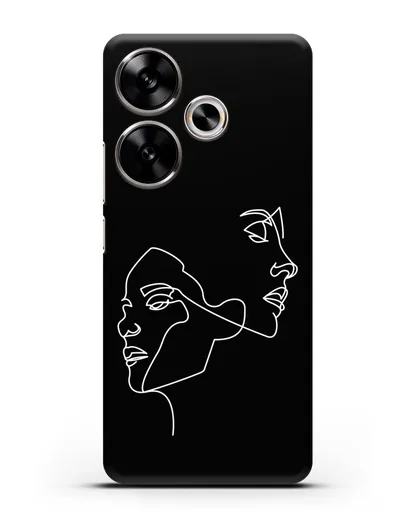 Чехол с рисунком одной линией Девушки силиконовый для Xiaomi Poco F6