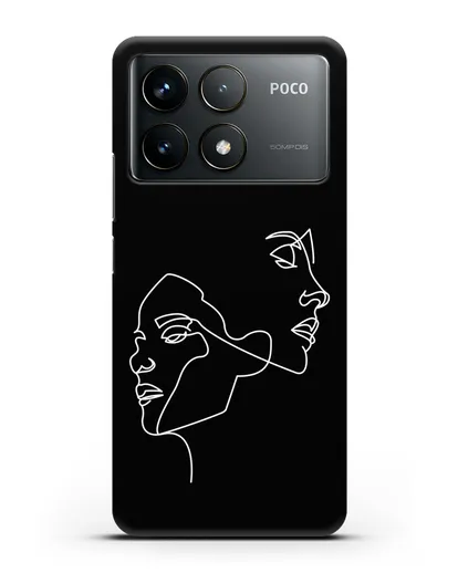 Чехол с рисунком одной линией Девушки силиконовый для Xiaomi Poco F6 Pro