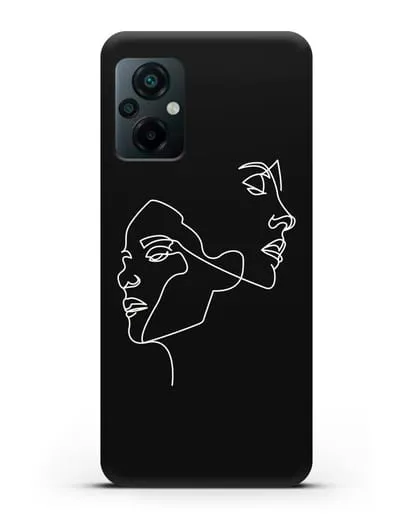 Чехол с рисунком одной линией Девушки силиконовый для Xiaomi Poco M5