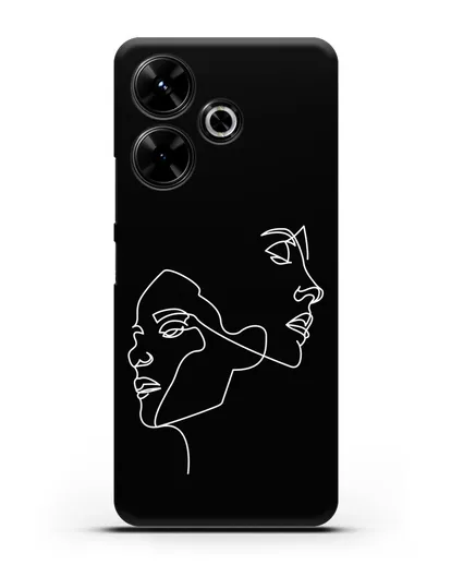 Чехол с рисунком одной линией Девушки силиконовый для Xiaomi Poco M6