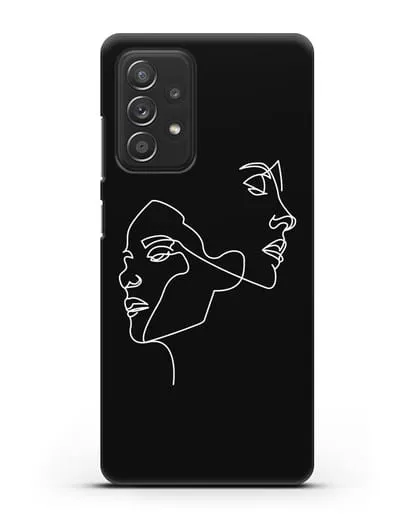 Чехол с рисунком одной линией Девушки силиконовый для Samsung Galaxy A53