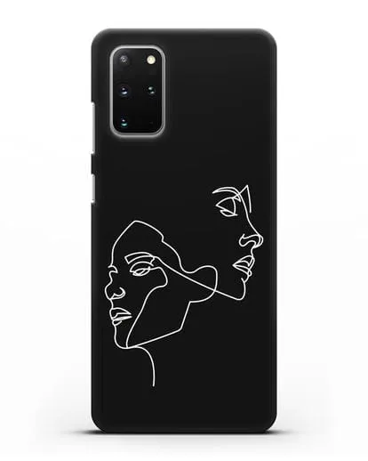 Чехол с рисунком одной линией Девушки силиконовый для Samsung Galaxy S20 Plus [SM-G985F]