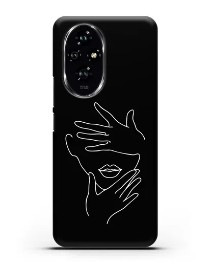 Чехол с рисунком одной линией Лицо девушки силиконовый для Honor 200