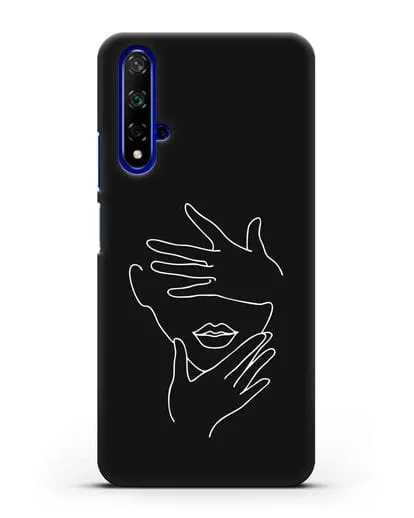Чехол с рисунком одной линией Лицо девушки силиконовый для Honor 20