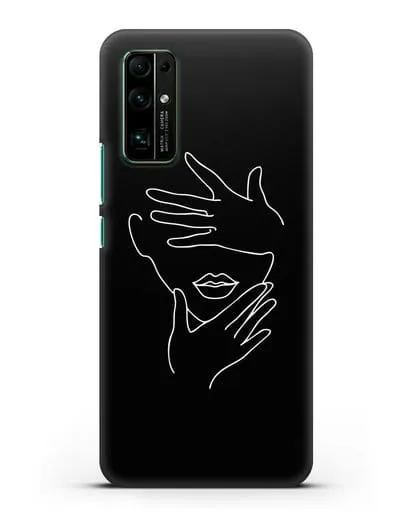Чехол с рисунком одной линией Лицо девушки силиконовый для Honor 30