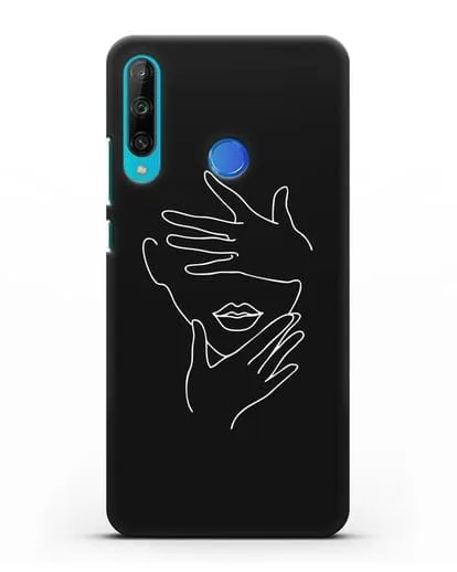 Чехол с рисунком одной линией Лицо девушки силиконовый для Honor 9C