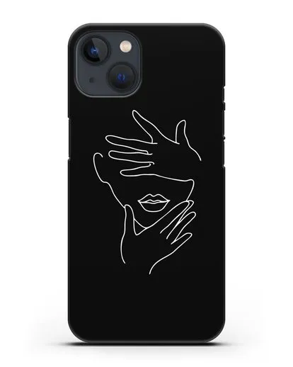 Чехол с рисунком одной линией Лицо девушки силиконовый для iPhone 13 Mini