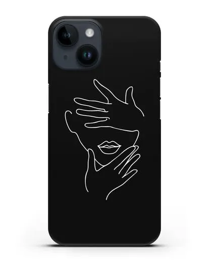 Чехол с рисунком одной линией Лицо девушки силиконовый для iPhone 14