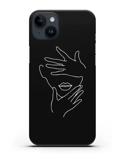 Чехол с рисунком одной линией Лицо девушки силиконовый для iPhone 14 Plus