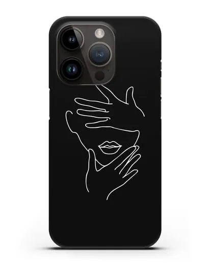 Чехол с рисунком одной линией Лицо девушки силиконовый для iPhone 14 Pro