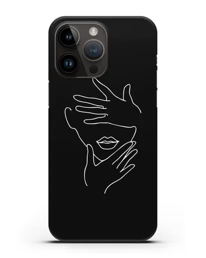 Чехол с рисунком одной линией Лицо девушки силиконовый для iPhone 14 Pro Max