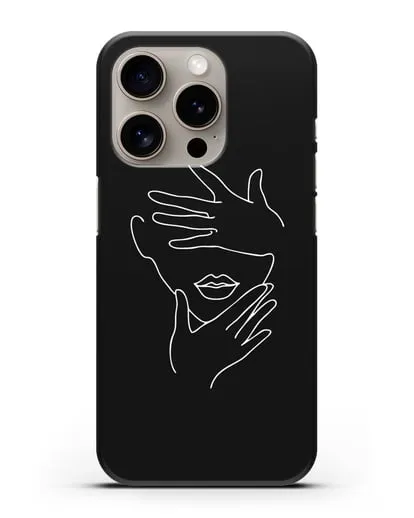 Чехол с рисунком одной линией Лицо девушки силиконовый для iPhone 15 Pro