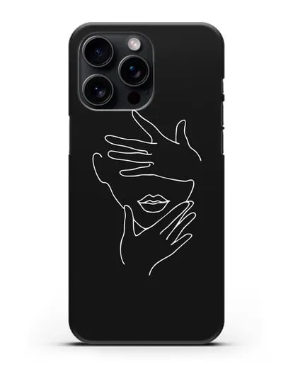 Чехол с рисунком одной линией Лицо девушки силиконовый для iPhone 15 Pro Max