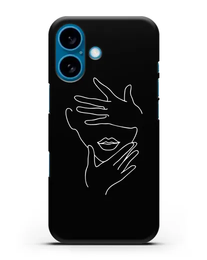 Чехол с рисунком одной линией Лицо девушки силиконовый для iPhone 16