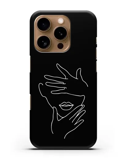 Чехол с рисунком одной линией Лицо девушки силиконовый для iPhone 16 Pro