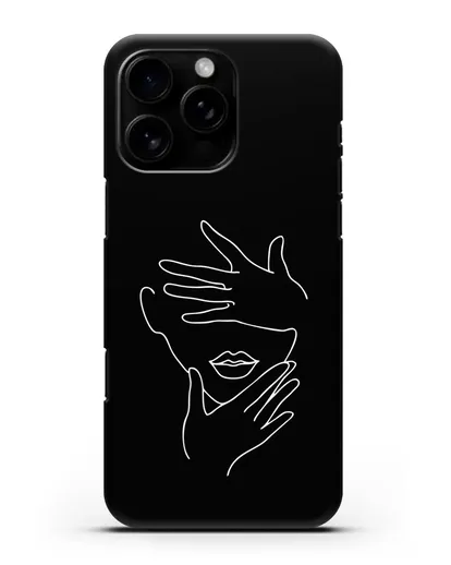 Чехол с рисунком одной линией Лицо девушки силиконовый для iPhone 16 Pro Max