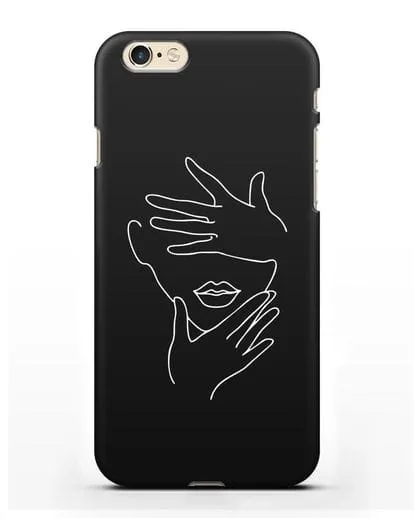 Чехол с рисунком одной линией Лицо девушки силиконовый для iPhone 6