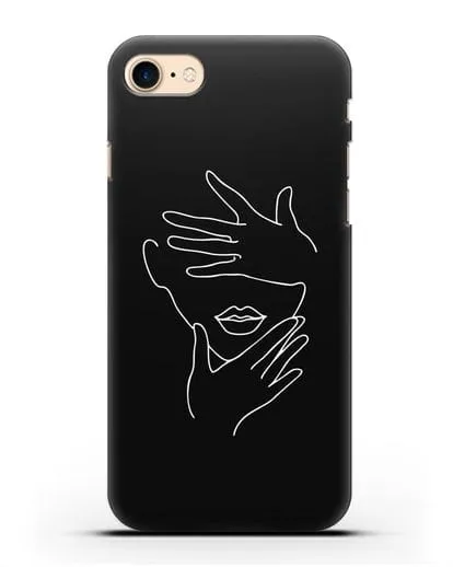 Чехол с рисунком одной линией Лицо девушки силиконовый для iPhone 7