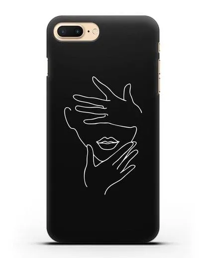 Чехол с рисунком одной линией Лицо девушки силиконовый для iPhone 7 Plus