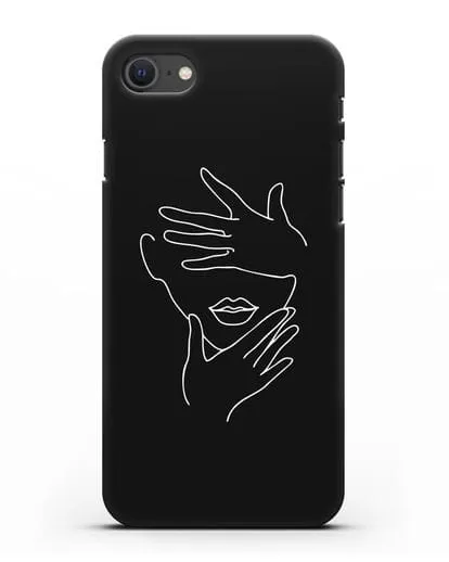 Чехол с рисунком одной линией Лицо девушки силиконовый для iPhone SE 2020