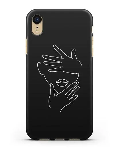 Чехол с рисунком одной линией Лицо девушки силиконовый для iPhone XR