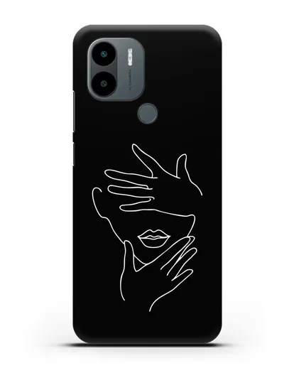 Чехол с рисунком одной линией Лицо девушки силиконовый для Xiaomi Poco C51