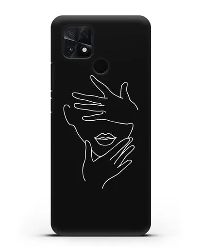 Чехол с рисунком одной линией Лицо девушки силиконовый для Xiaomi Poco C40