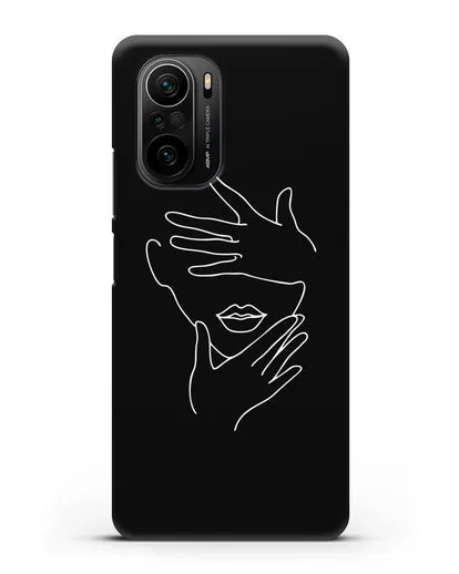 Чехол с рисунком одной линией Лицо девушки силиконовый для Xiaomi Poco F3