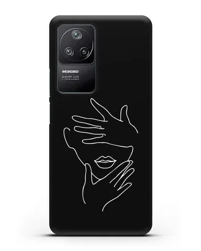 Чехол с рисунком одной линией Лицо девушки силиконовый для Xiaomi Poco F4