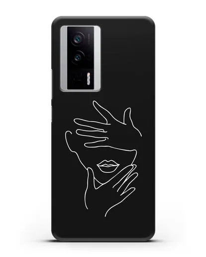Чехол с рисунком одной линией Лицо девушки силиконовый для Xiaomi Poco F5 Pro