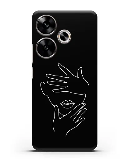 Чехол с рисунком одной линией Лицо девушки силиконовый для Xiaomi Poco F6