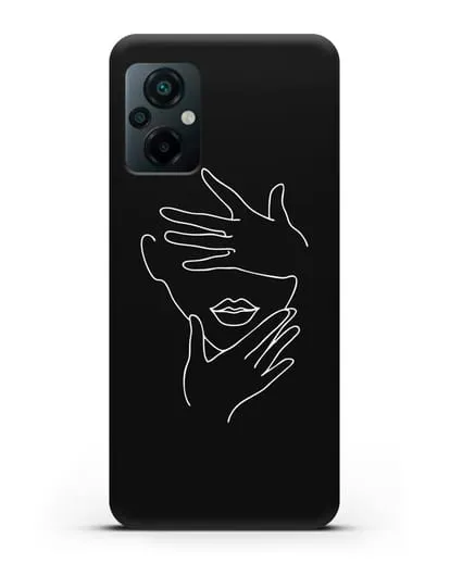 Чехол с рисунком одной линией Лицо девушки силиконовый для Xiaomi Poco M5