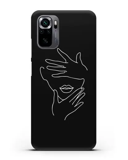 Чехол с рисунком одной линией Лицо девушки силиконовый для Xiaomi Poco M5s