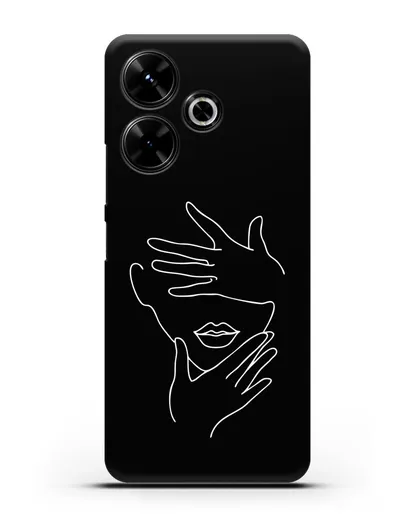 Чехол с рисунком одной линией Лицо девушки силиконовый для Xiaomi Poco M6