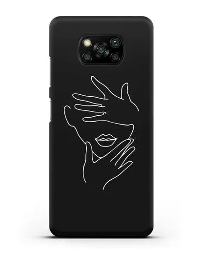 Чехол с рисунком одной линией Лицо девушки силиконовый для Xiaomi Poco X3