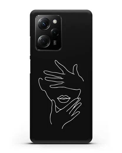 Чехол с рисунком одной линией Лицо девушки силиконовый для Xiaomi Poco X5 Pro