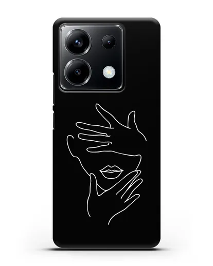 Чехол с рисунком одной линией Лицо девушки силиконовый для Xiaomi Poco X6