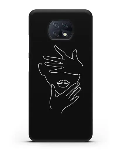 Чехол с рисунком одной линией Лицо девушки силиконовый для Xiaomi Redmi Note 9T