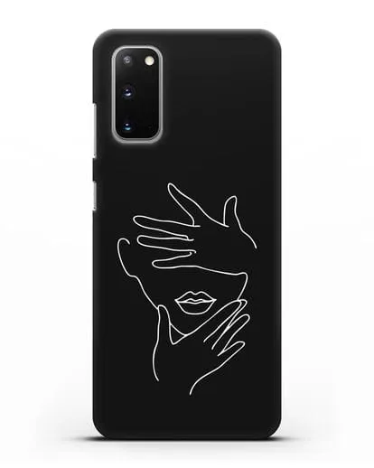 Чехол с рисунком одной линией Лицо девушки силиконовый для Samsung Galaxy S20 [SM-G980F]