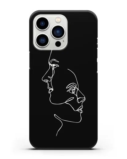 Чехол с рисунком одной линией Мужчина и женщина силиконовый для iPhone 13 Pro