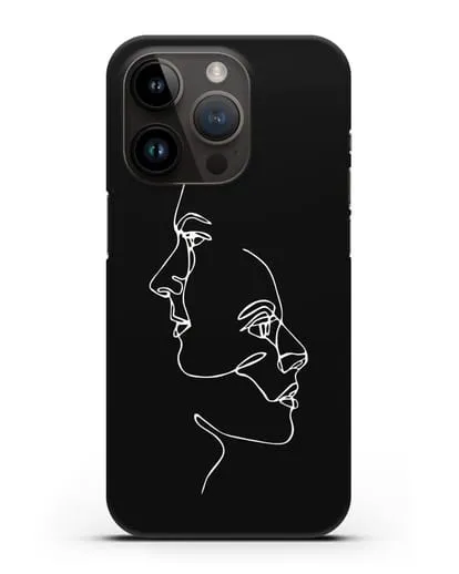 Чехол с рисунком одной линией Мужчина и женщина силиконовый для iPhone 14 Pro