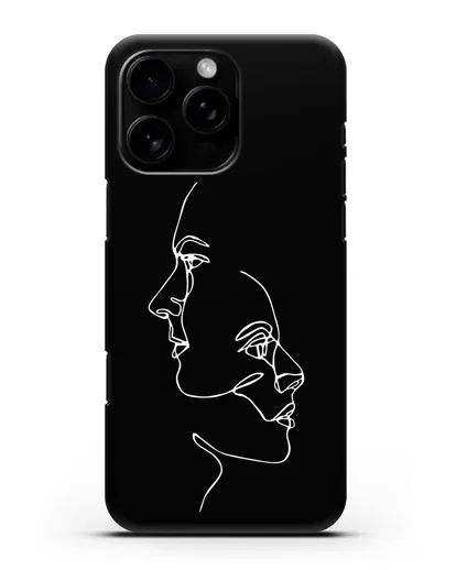 Чехол с рисунком одной линией Мужчина и женщина силиконовый для iPhone 16 Pro Max