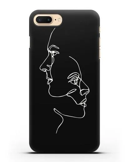Чехол с рисунком одной линией Мужчина и женщина силиконовый для iPhone 7 Plus